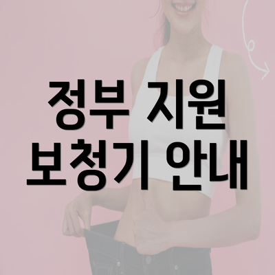 정부 지원 보청기 안내