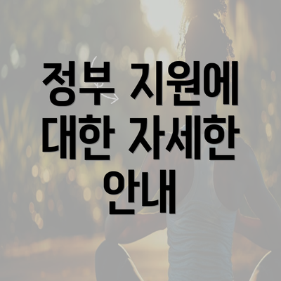 정부 지원에 대한 자세한 안내