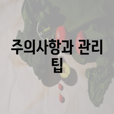 주의사항과 관리 팁