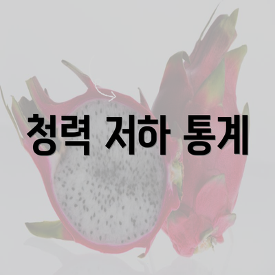 청력 저하 통계