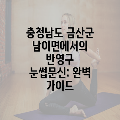 충청남도 금산군 남이면에서의 반영구 눈썹문신: 완벽 가이드