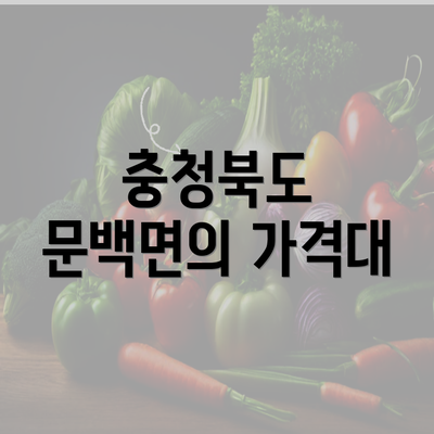 충청북도 문백면의 가격대