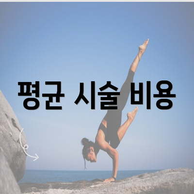 평균 시술 비용