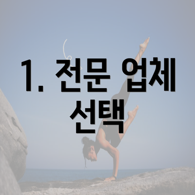 1. 전문 업체 선택