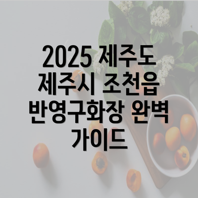 2025 제주도 제주시 조천읍 반영구화장 완벽 가이드