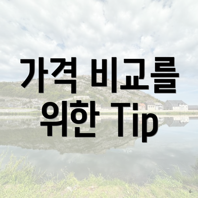 가격 비교를 위한 Tip