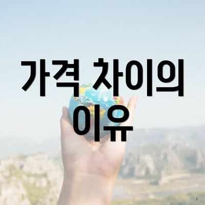 가격 차이의 이유