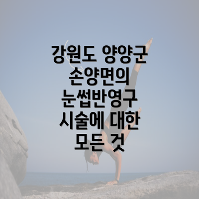 강원도 양양군 손양면의 눈썹반영구 시술에 대한 모든 것