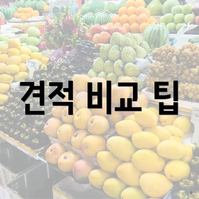 견적 비교 팁