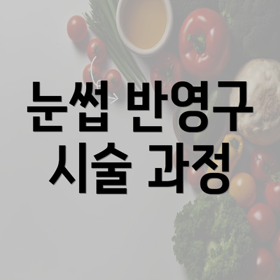 눈썹 반영구 시술 과정