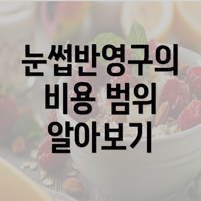 눈썹반영구의 비용 범위 알아보기