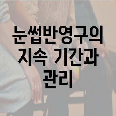 눈썹반영구의 지속 기간과 관리