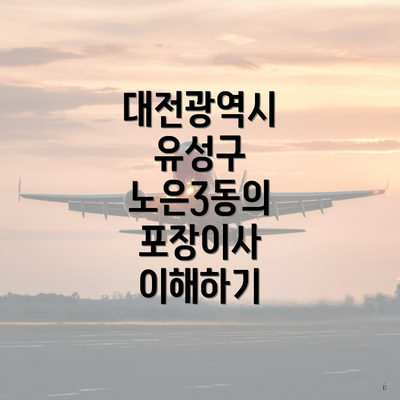 대전광역시 유성구 노은3동의 포장이사 이해하기