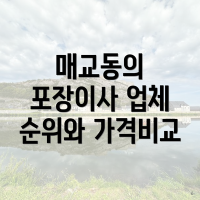 매교동의 포장이사 업체 순위와 가격비교