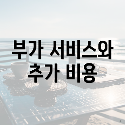 부가 서비스와 추가 비용