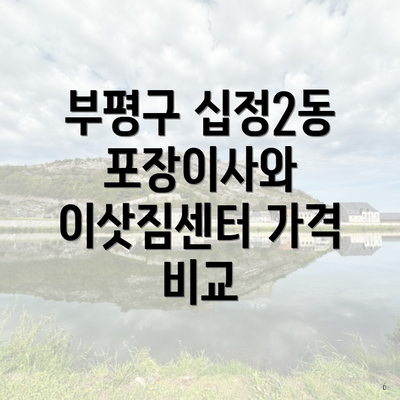 부평구 십정2동 포장이사와 이삿짐센터 가격 비교