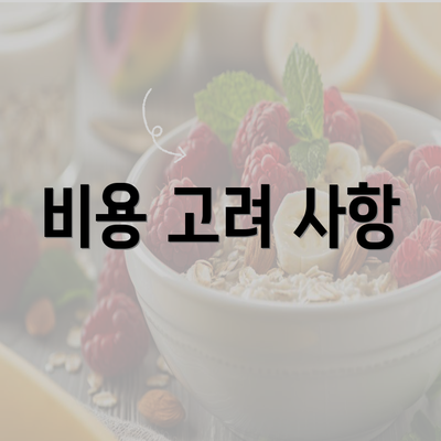 비용 고려 사항