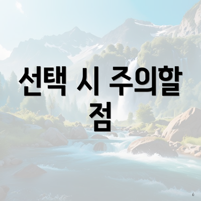 선택 시 주의할 점