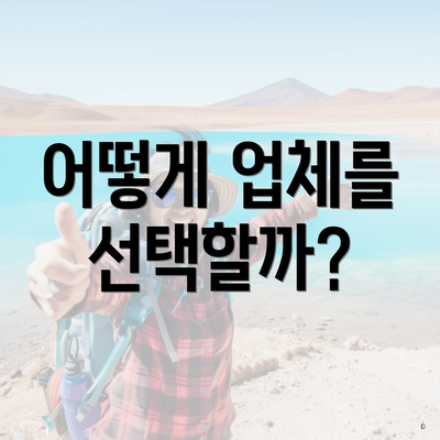 어떻게 업체를 선택할까?