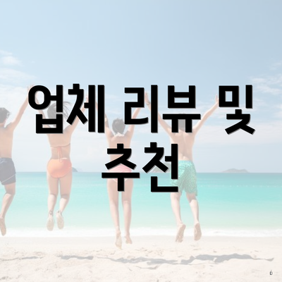 업체 리뷰 및 추천