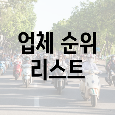 업체 순위 리스트