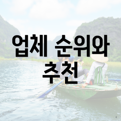 업체 순위와 추천