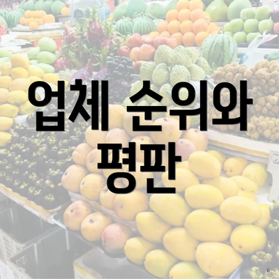 업체 순위와 평판