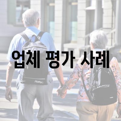 업체 평가 사례