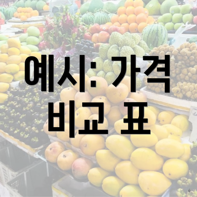 예시: 가격 비교 표