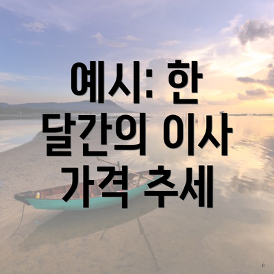 예시: 한 달간의 이사 가격 추세