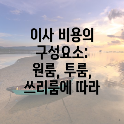 이사 비용의 구성요소: 원룸, 투룸, 쓰리룸에 따라