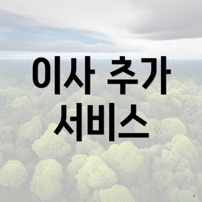 이사 추가 서비스