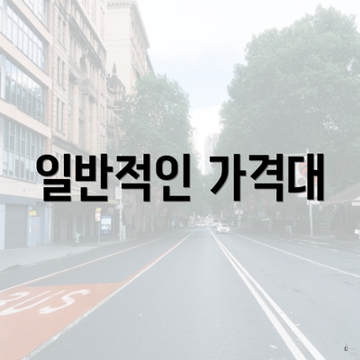 일반적인 가격대