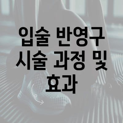 입술 반영구 시술 과정 및 효과