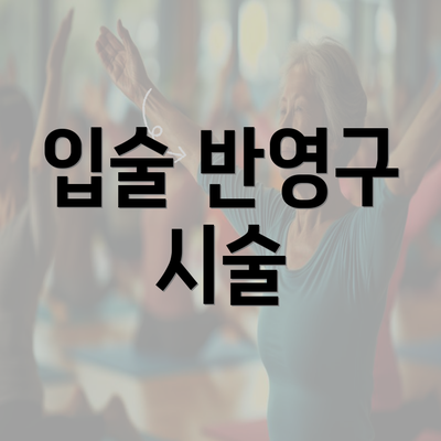 입술 반영구 시술