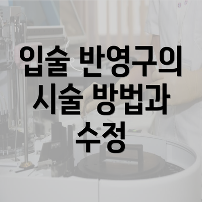 입술 반영구의 시술 방법과 수정