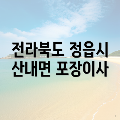 전라북도 정읍시 산내면 포장이사