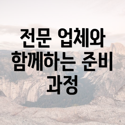 전문 업체와 함께하는 준비 과정