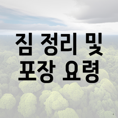 짐 정리 및 포장 요령