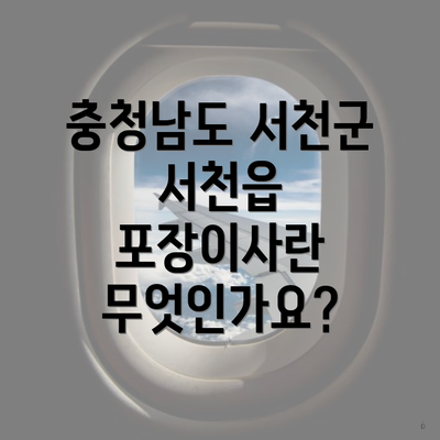 충청남도 서천군 서천읍 포장이사란 무엇인가요?