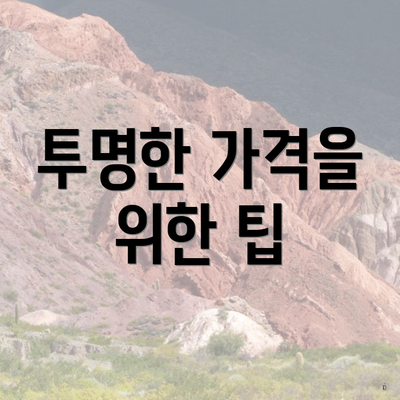 투명한 가격을 위한 팁