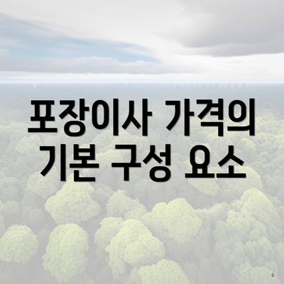 포장이사 가격의 기본 구성 요소