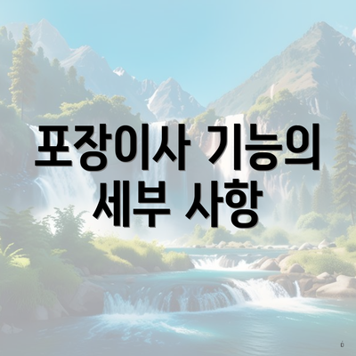 포장이사 기능의 세부 사항