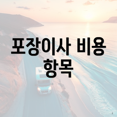 포장이사 비용 항목