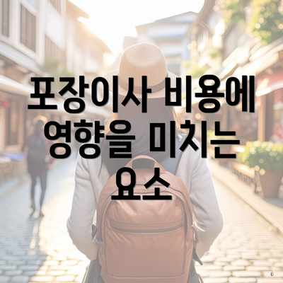 포장이사 비용에 영향을 미치는 요소