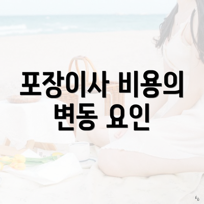 포장이사 비용의 변동 요인