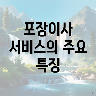 포장이사 서비스의 주요 특징