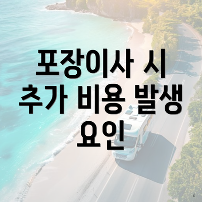 포장이사 시 추가 비용 발생 요인