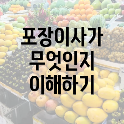 포장이사가 무엇인지 이해하기