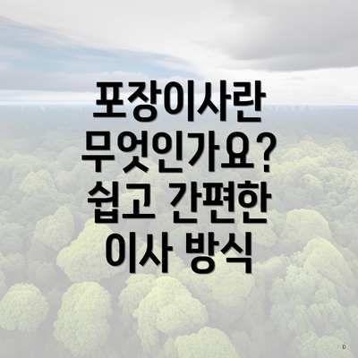 포장이사란 무엇인가요? 쉽고 간편한 이사 방식